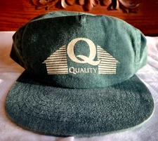 Quality Homes Green Denim Cotton Ballcap Hat Baseball Adjustable San Sun Co
