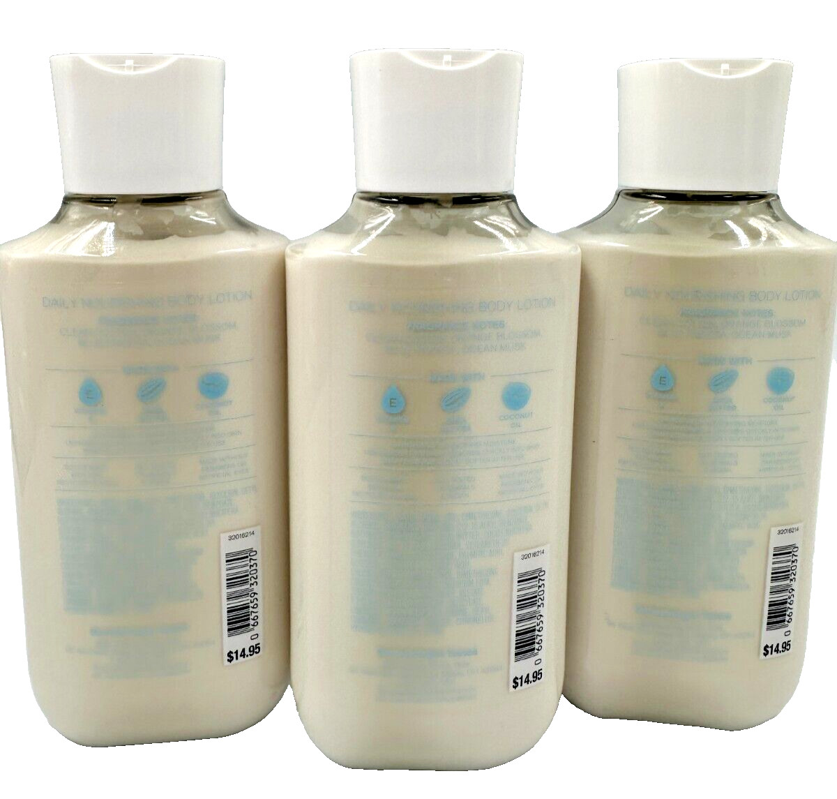 Bath & Body Works LOT 3 Sea Island Shore Daily Nourishing Body Lotion Cream 8 oz