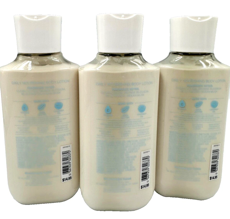 Bath & Body Works LOT 3 Sea Island Shore Daily Nourishing Body Lotion Cream 8 oz - Image 2 of 2