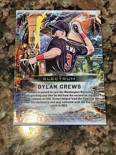 2024 Leaf Electrum Dylan Crews Green Foil Parallel Baseball Card 16/20 - Picture 2 of 7