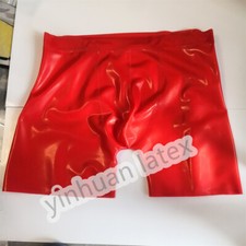 Red Latex Boxer Panties Shorts Rubber Underwear Handmade for Men