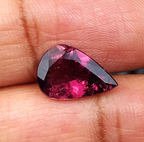 2.40cts Beautiful Color Natural Unheated Purple Tourmaline Pear Loose Gemstone