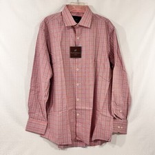 Tattersall London Men  s Checked Button Up Shirt Size 16.5 34/35 NWT