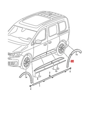 Genuine VW Caddy SBA SBB SBH SBJ wheel cover Left Rear 2K78535079B9