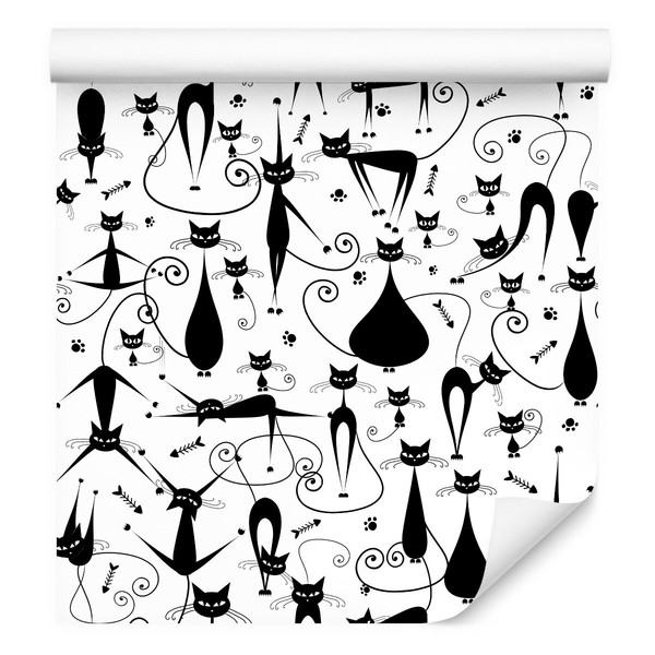 10M Vlies Tapete Rolle Kinderzimmer Tiere Katzen Fabel Jugend Xxl 3706-image