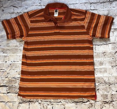 brown striped polo