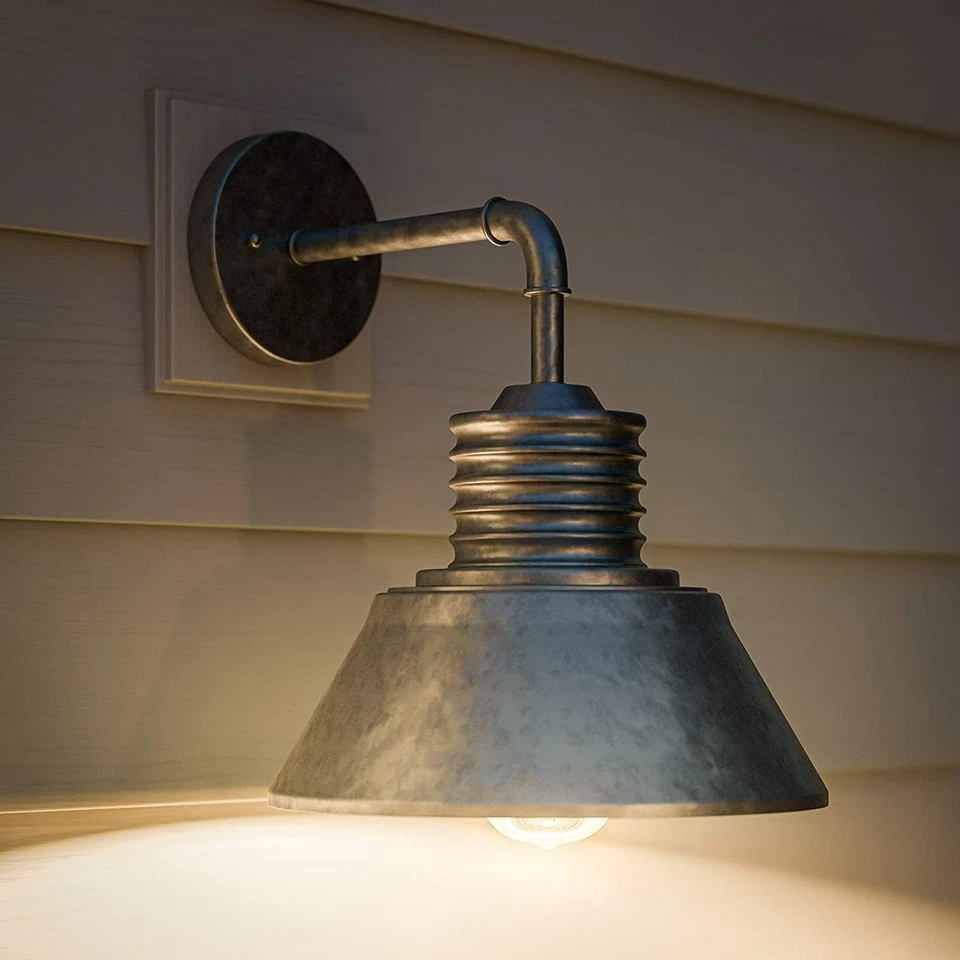 Aplique exterior Kenroy Home Sully mediano 1 luz de acero galvanizado 94102GAL Foto 2 de 3