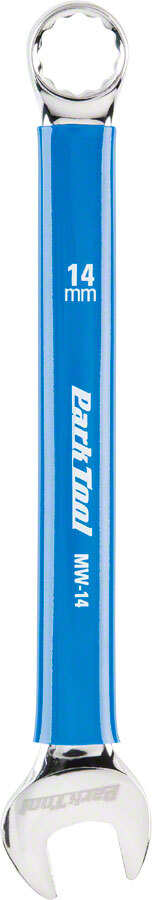 Park Tool MW-14 Метрический ключ 14 мм с синей хромированной ручкой из ванадиевой стали с виниловой ручкой
