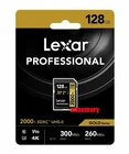Lexar Professional 128GB SD SDXC 2000x Memory Card UHS-II 300MB/s 4K V90 U3