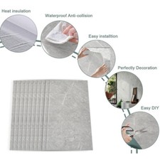 10PCS Grey Kitchen Marble Worktop Covering Cupboard Self Adhesive Sticker Panels