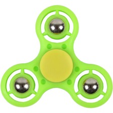 Fidget Spinner Stress and Anxiety Reliever Hand Toy METAL BALLS Green/Yellow