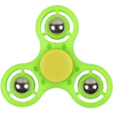 Fidget Spinner Stress and Anxiety Reliever Hand Toy METAL BALLS Green/Yellow