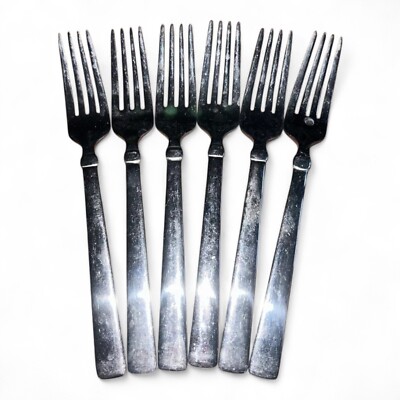 6 Salad Forks ATTALIA Oneida Stainless Flatware 7 1/4''