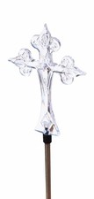 Solar Cross Garden Stake LED Light Color Changing Lighting Up at Night
