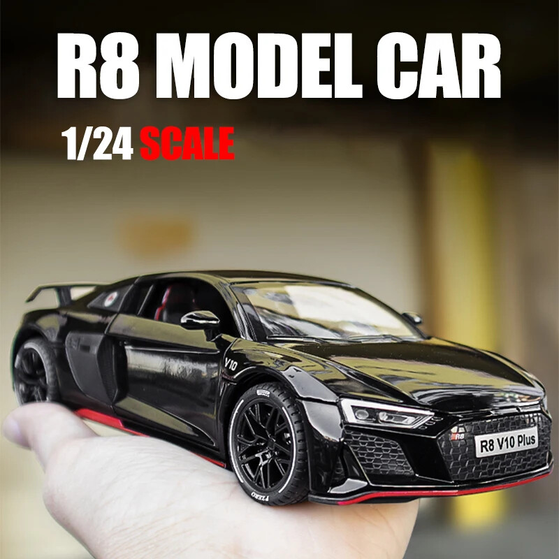 1:24 Audi R8 V10 Plus Sports Car Alloy Model Car Diecast