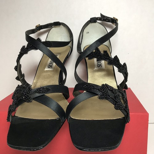 Caparros Damenschuhe schwarz Seide Jackpot Absatz Größe 10 neu im Karton sexy Blatt-Design - Bild 2 von 9