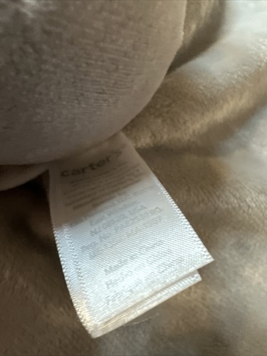 Carter’s Elefante Grigio Peluche Lovey Coperta di Sicurezza Blankie Bordo Raso 14” - Foto 3 di 7