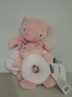 Pig Piglet SECURITY BLANKET Pink Plush Stuffed Baby Lovey Toy Miniso Cerdito lot | eBay