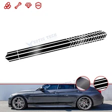 2Pcs 86-Inch Glossy Black Side Body Skirt Sporty Stripe Sticker For Chevy Camaro