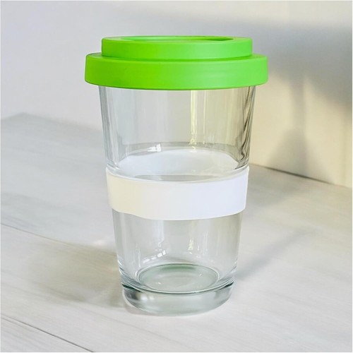 2go Glas Trinkbecher mit Deckel | Swiss Made | Glas Kaffeebecher, Smoothie Glas - Bild 6 von 6