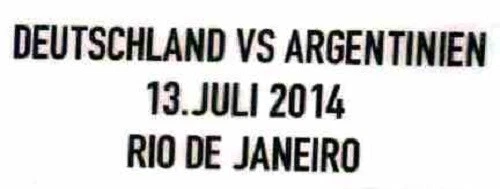 MARKENLOS FIFA WM 2014 Brasilien Deutschland vs Argentinien Matchdetail Patch neu