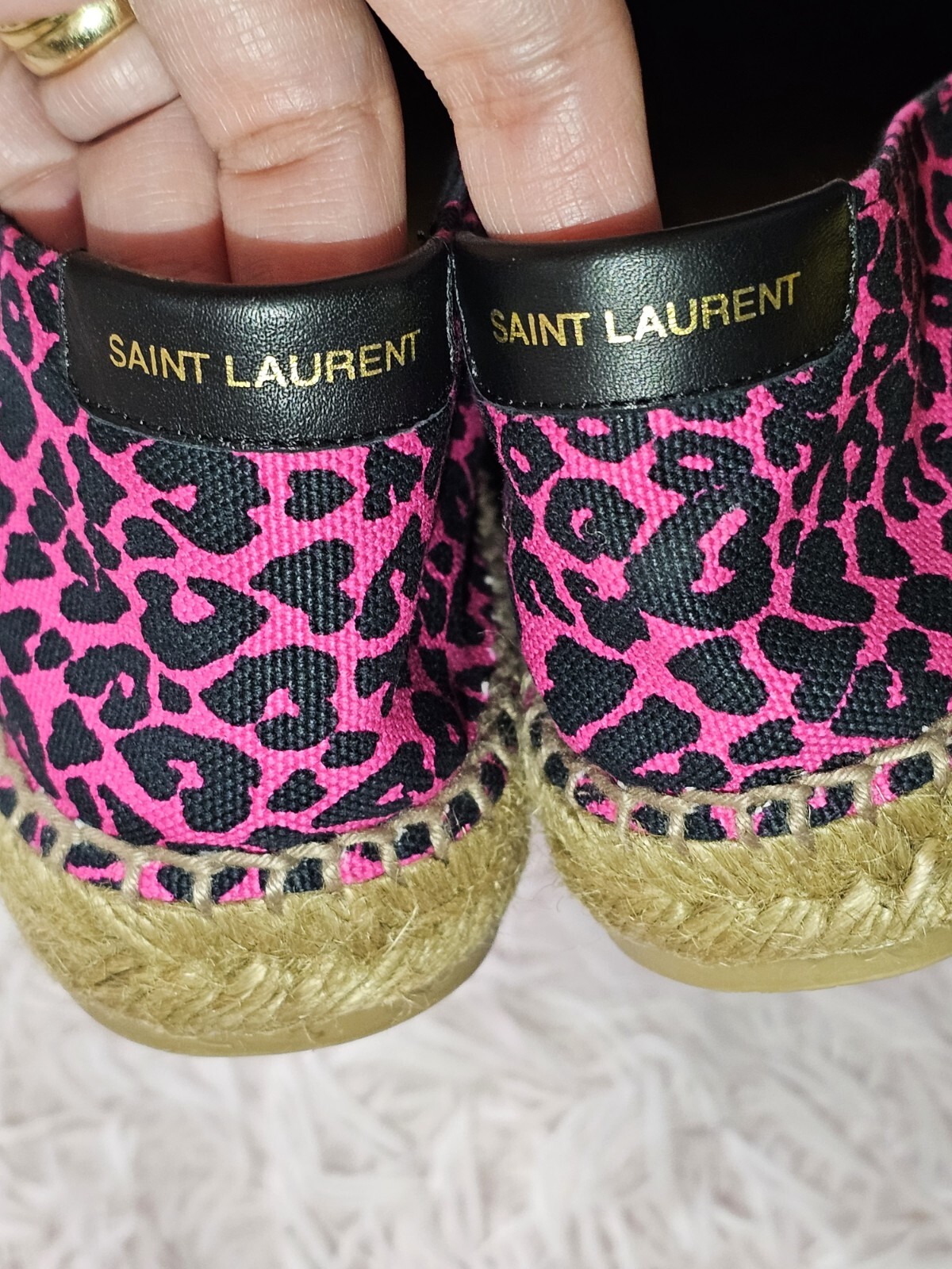 SAINT LAURENT Nuovissima YSL Espadrillas 38 leopard Fuxia