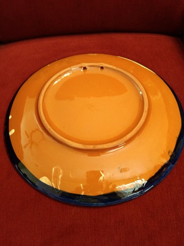 Plato de cerámica polaco flor salvaje sol decorativo pared o soporte pieza 18" - Imagen 3 de 5