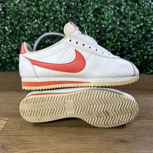 Nike Cortez Basic Sneakers Shoes White Lace Up Low Orange Women’s 6 - Picture 9 of 9
