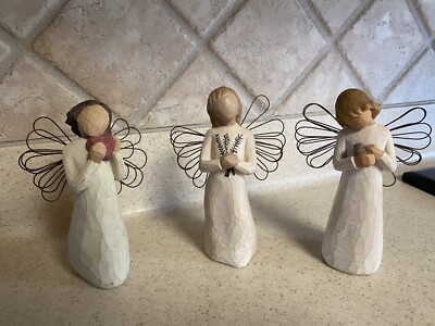 3 WILLOW TREE ANGELS, ANGEL OF THE HEART, HEALING, AND REMEMBRANCE