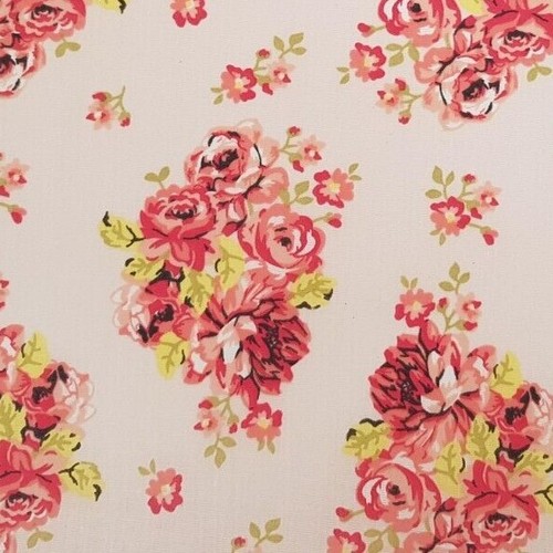 Blumenmuster Rose Bedruckt Polycotton Stoff – Alt Englisch Vintage Design – Je M - Bild 11 von 16