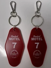WOW! 2 Schitt’s Creek Rosebud Motel Rm 7 Keyring & Clip & FAST FREE SHIP!