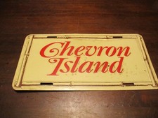 Chevron Island Metal Embossed Vintage Dealership Auto License Plate