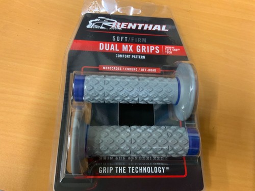 Renthal Comfort Soft Firm Dual Compound Mx Motocross Motox Grips BLUE - Picture 2 of 4