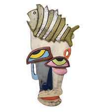 ABSTRACT FACE Wooden Picasso Style Tropical Polynesian Hawaiian Tiki Wall Mask