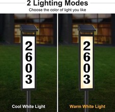 Solar Home Address Sign, House Numbers Lighted Address Plaque Outdoor Waterproof