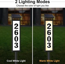 Solar Home Address Sign, House Numbers Lighted Address Plaque Outdoor Waterproof