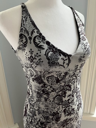 Weston Wear Black White Urban Mesh Bodycon Fitted Dress Size Small Anthropology - Picture 3 of 8