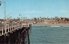 Postcard CA: Oceanside, California from the Pier, 1950's, Unposted