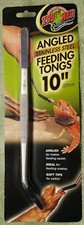 Zoo Med Angled Stainless Steel Feeding Tongs 10 Inches Long With Tip Guards