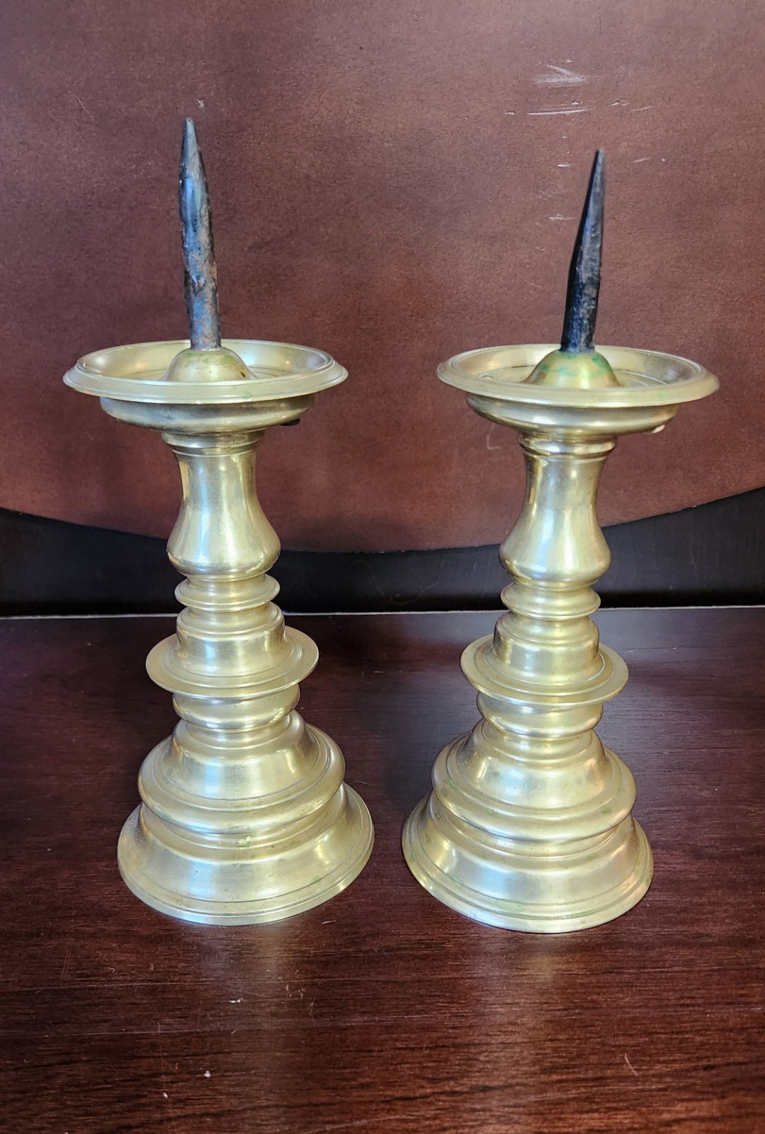 Vintage Colonial Williamsburg Restoration Spiked Candle Holders Set of 2