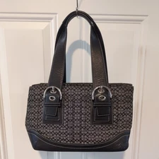 Coach SOHO Canvas Satchel Bag Leather Trim Excellent condition 