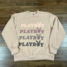 Playboy Pacsun Sweatshirt Women s Large Crewneck Pullover Pink Bunny Logo Casual