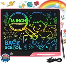 POPERFUN LCD Writing Tablet for Kids, Rechargeable Kids Drawing P