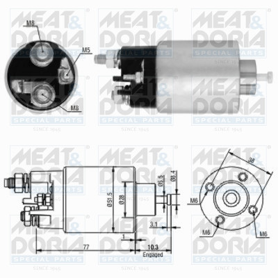 MEAT & DORIA 46058 Magnetschalter, Starter für DACIA,NISSAN,RENAULT - Bild 1 von 1