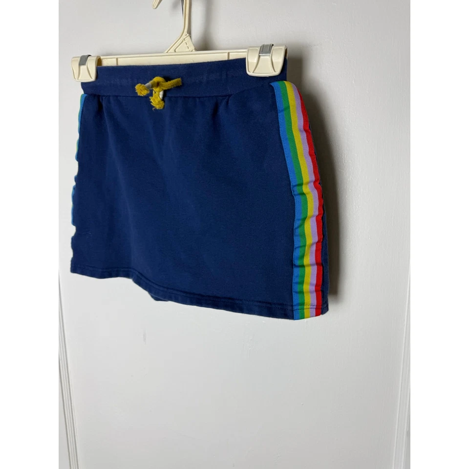 Mini-saia Boden infantil 11-12 Y azul marinho listras arco-íris lã atlética curta - Imagem 2 de 4