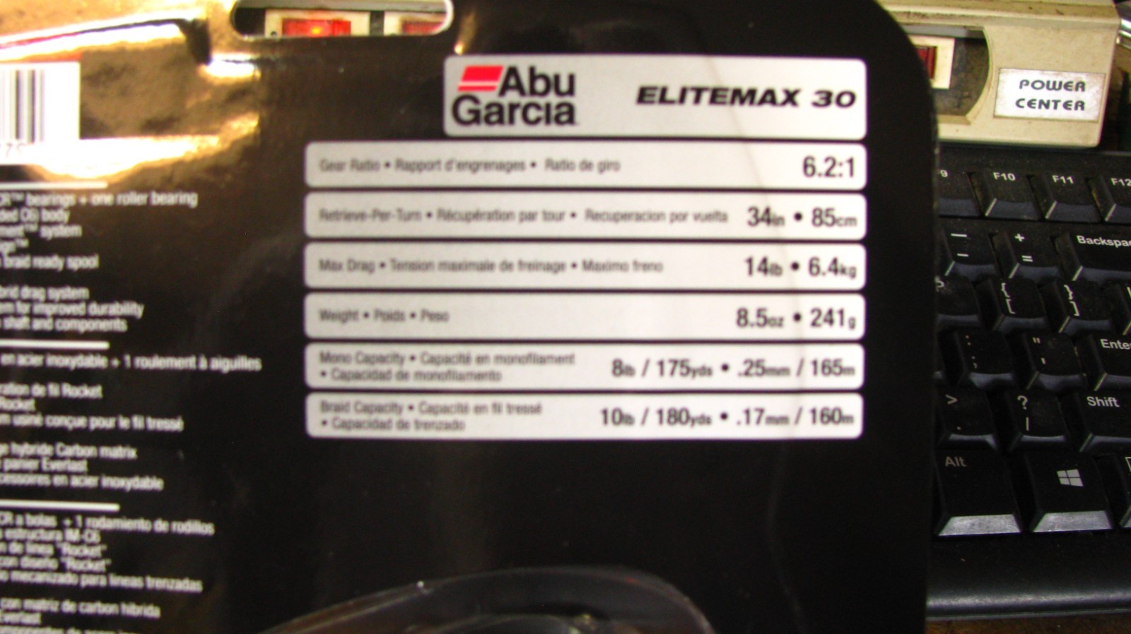 Abu Garcia "elite max" spinning reel, size 30, 7 bearings, 6.2/1, free shipping