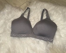 Warners 01269 Cloud 9 Full Coverage Wire Free Contour Bra Lined Womens 34D Gray