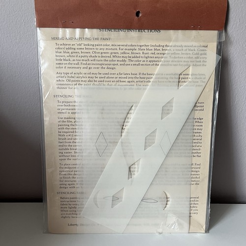 Liberty Design Early American Motif Aaron & Diamond Border Stencils Leah Caswell - Picture 4 of 4