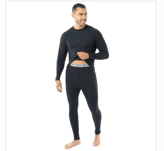 Men's Traditional Waffle Thermal Top & Bottom Set |Cotton Blend Base Layer Sz SM