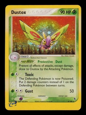 Pokemon Karte Dustox 6/109 ex Rubin Saphir Holo Rare Vintage Foil LP 2003
